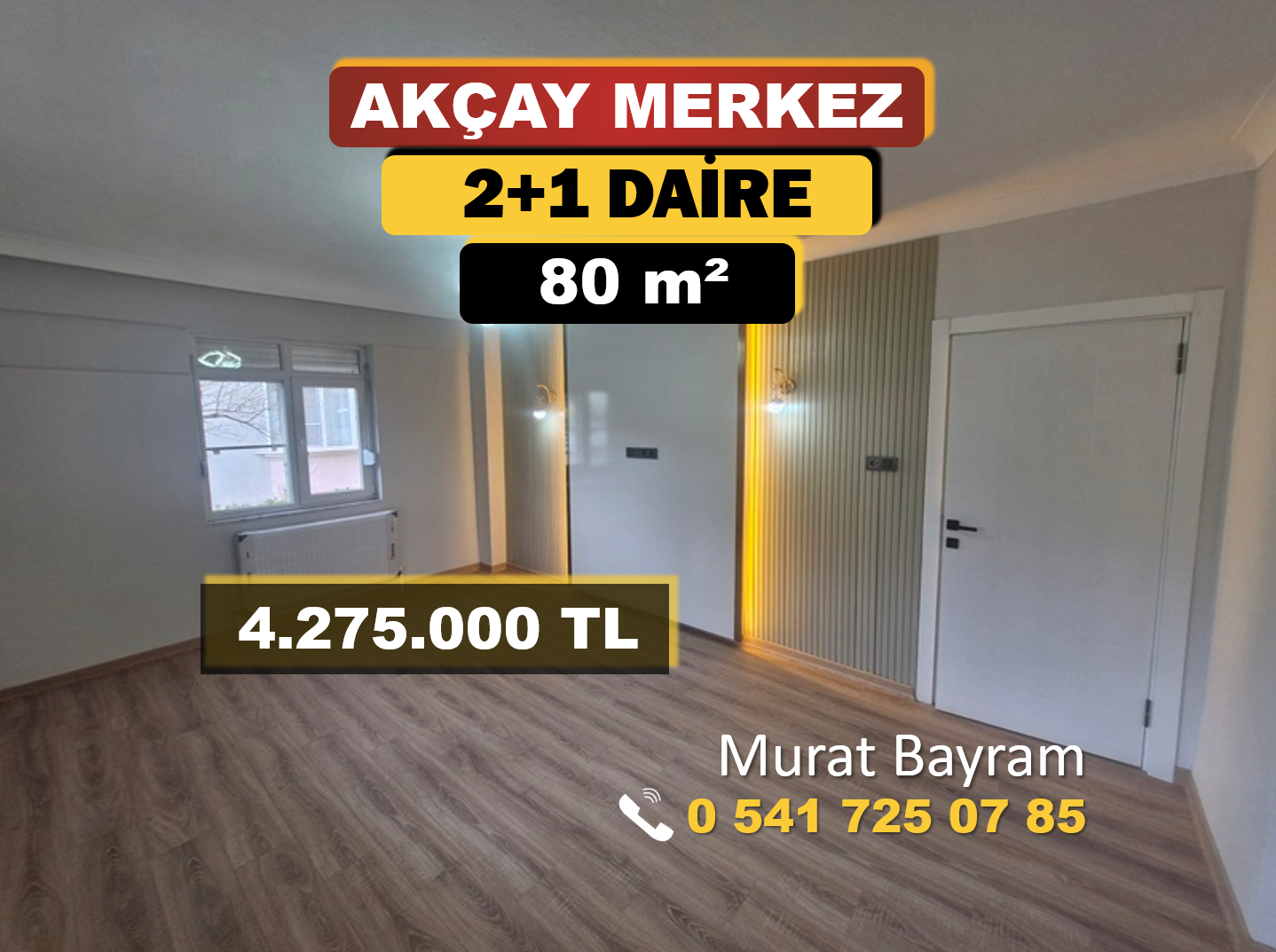 AKÇAY MERKEZ SATILIK 2+1 DAİRE | SİTE İÇERİSİNDE, MÜSTAKİL TADINDA
