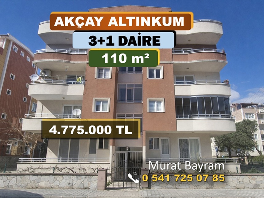 AKÇAY ALTINKUM ÖN CEPHE ARA KAT SATILIK 3+1 DAİRE