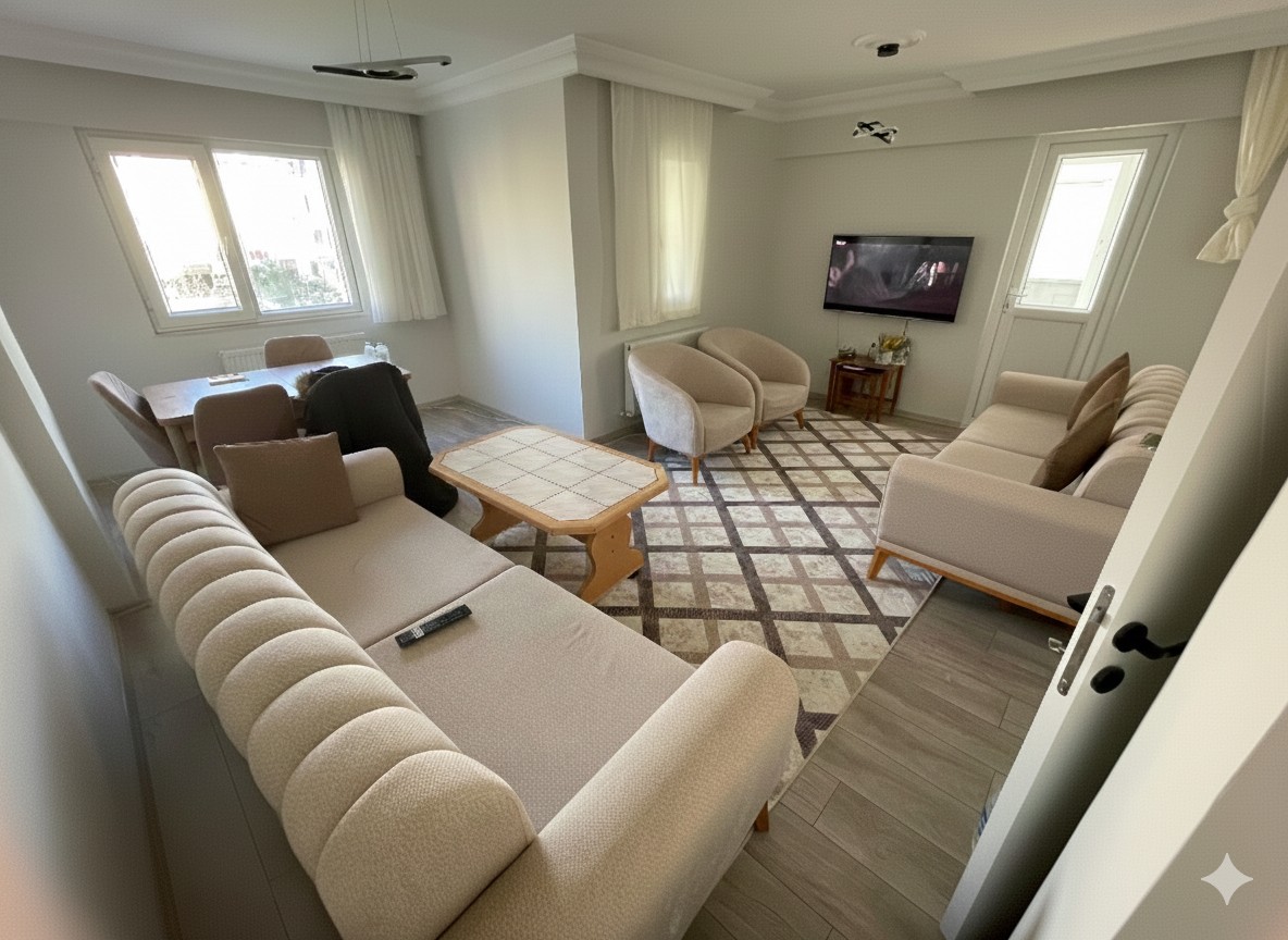 AKÇAY İKİZÇAY FULL YAPILI FULL EŞYALI ARA KAT 2+1 DAİRE 100426 NO:2001