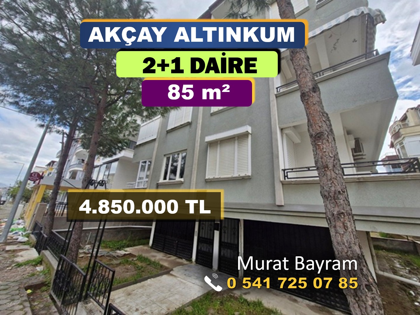 AKÇAY ALTINKUM DENİZE 100 METRE SATILIK 2+1 DAİRE